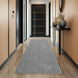 HELIX2201SILVER 03 Läufer — Modern Vloerkleed - Helix Bogen Zilver