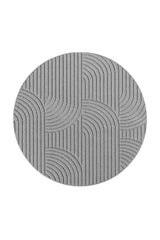 HELIX2201SILVER-R 01 Rund-Front — Rond Modern Vloerkleed - Helix Bogen Zilver