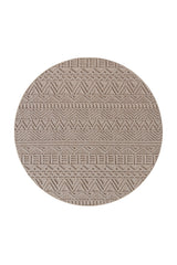 HELIX2202BEIGE-R 01 Rund-Front — Rond Bohemian Vloerkleed - Helix Etnisch Beige