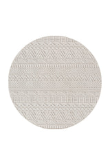 HELIX2202CREAM-R 01 Rund-Front — Rond Bohemian Vloerkleed - Helix Etnisch Crème