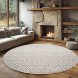HELIX2202CREAM-R 02 Rund-Winkel — Rond Bohemian Vloerkleed - Helix Etnisch Crème
