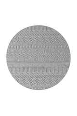 HELIX2202SILVER-R 01 Rund-Front — Rond Bohemian Vloerkleed - Helix Etnisch Zilver