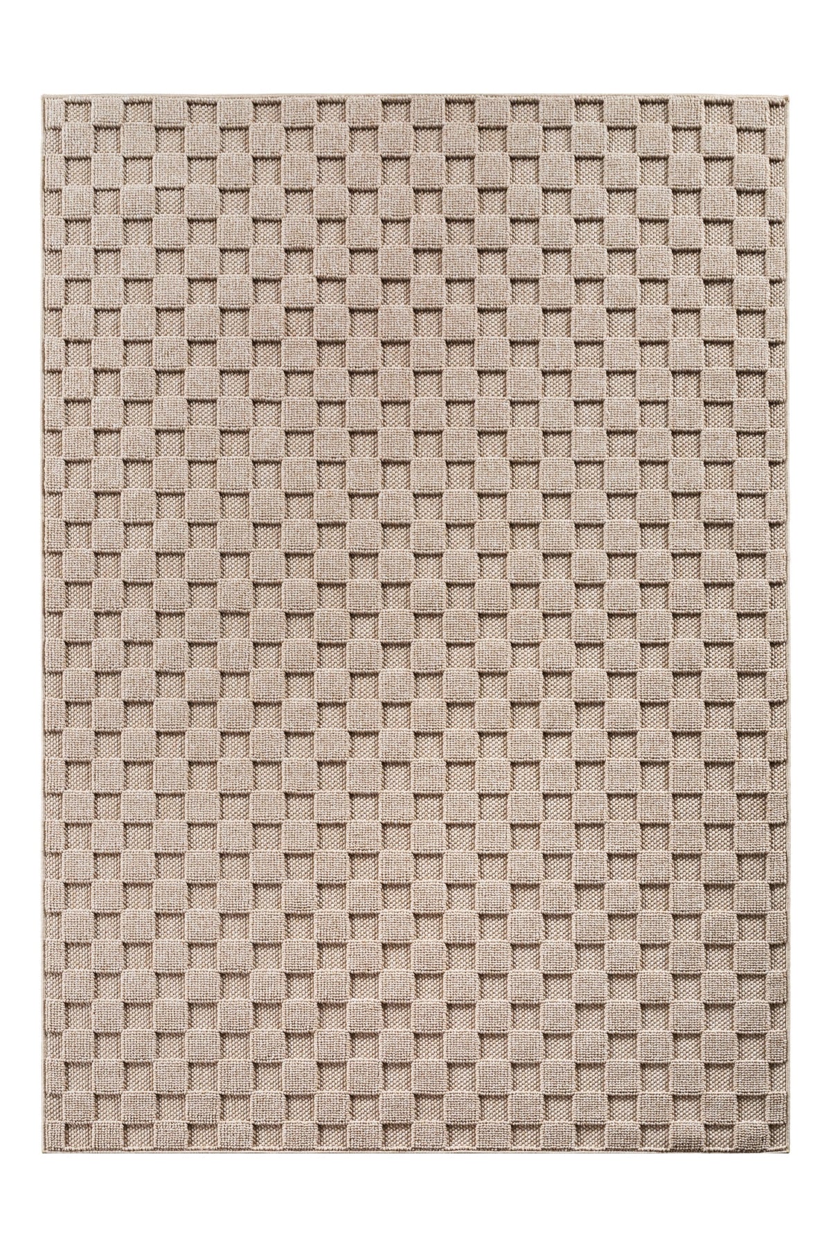HELIX2203BEIGE 01 Front — Modern Vloerkleed - Helix Gevlochten Beige