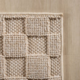 HELIX2203BEIGE-R 05 Ecke — Rond Modern Vloerkleed - Helix Gevlochten Beige