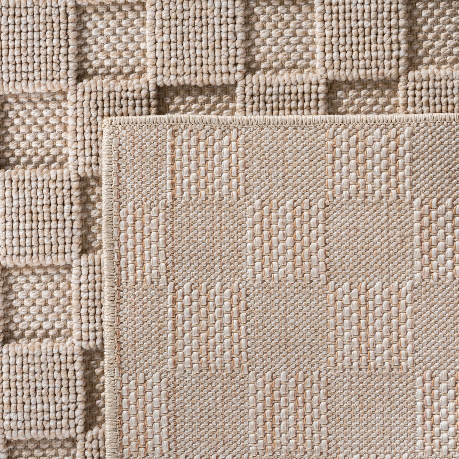 HELIX2203BEIGE-R 06 Back — Rond Modern Vloerkleed - Helix Gevlochten Beige