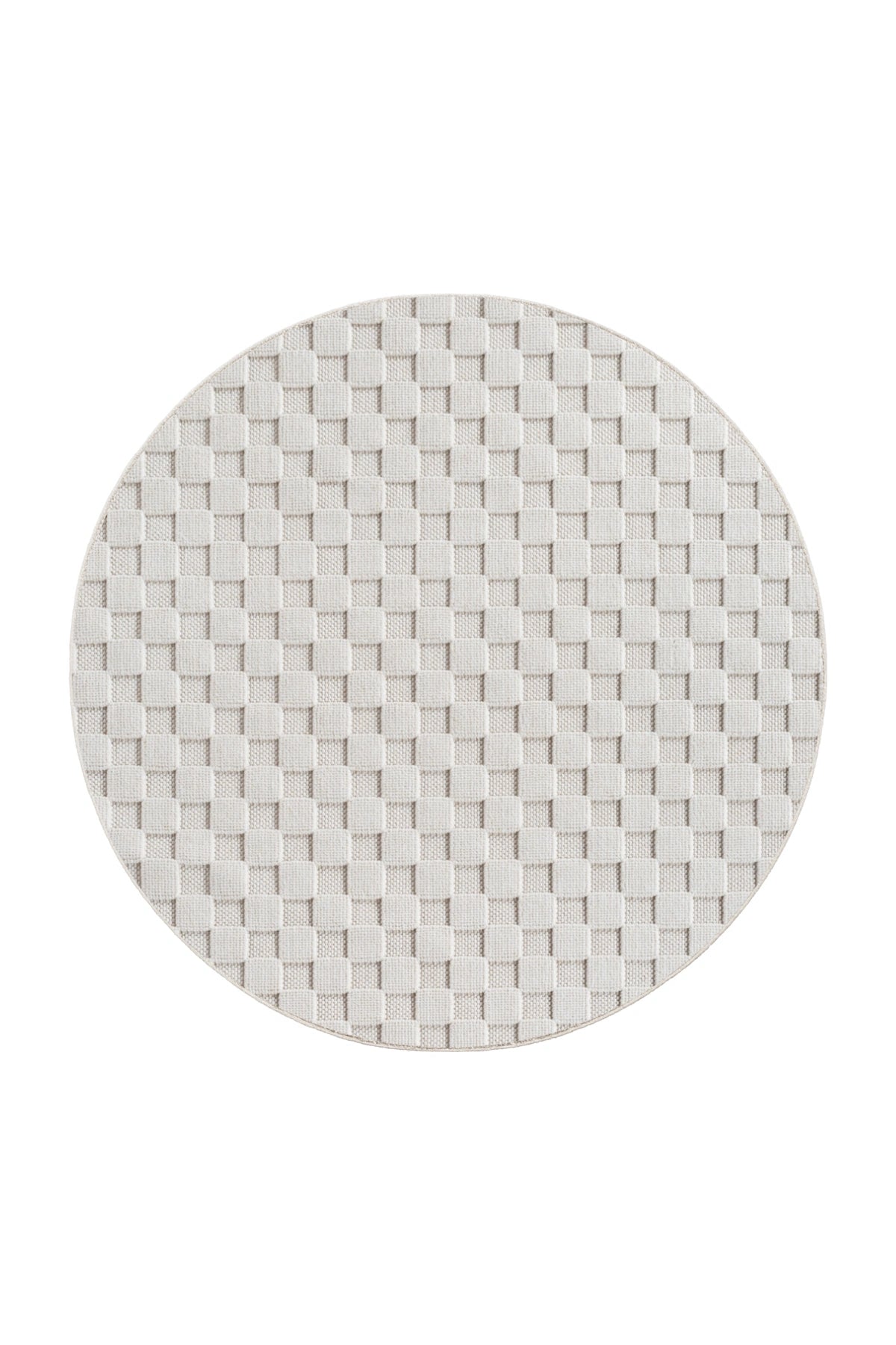 HELIX2203CREAM-R 01 Rund-Front — Rond Modern Vloerkleed - Helix Gevlochten Crème