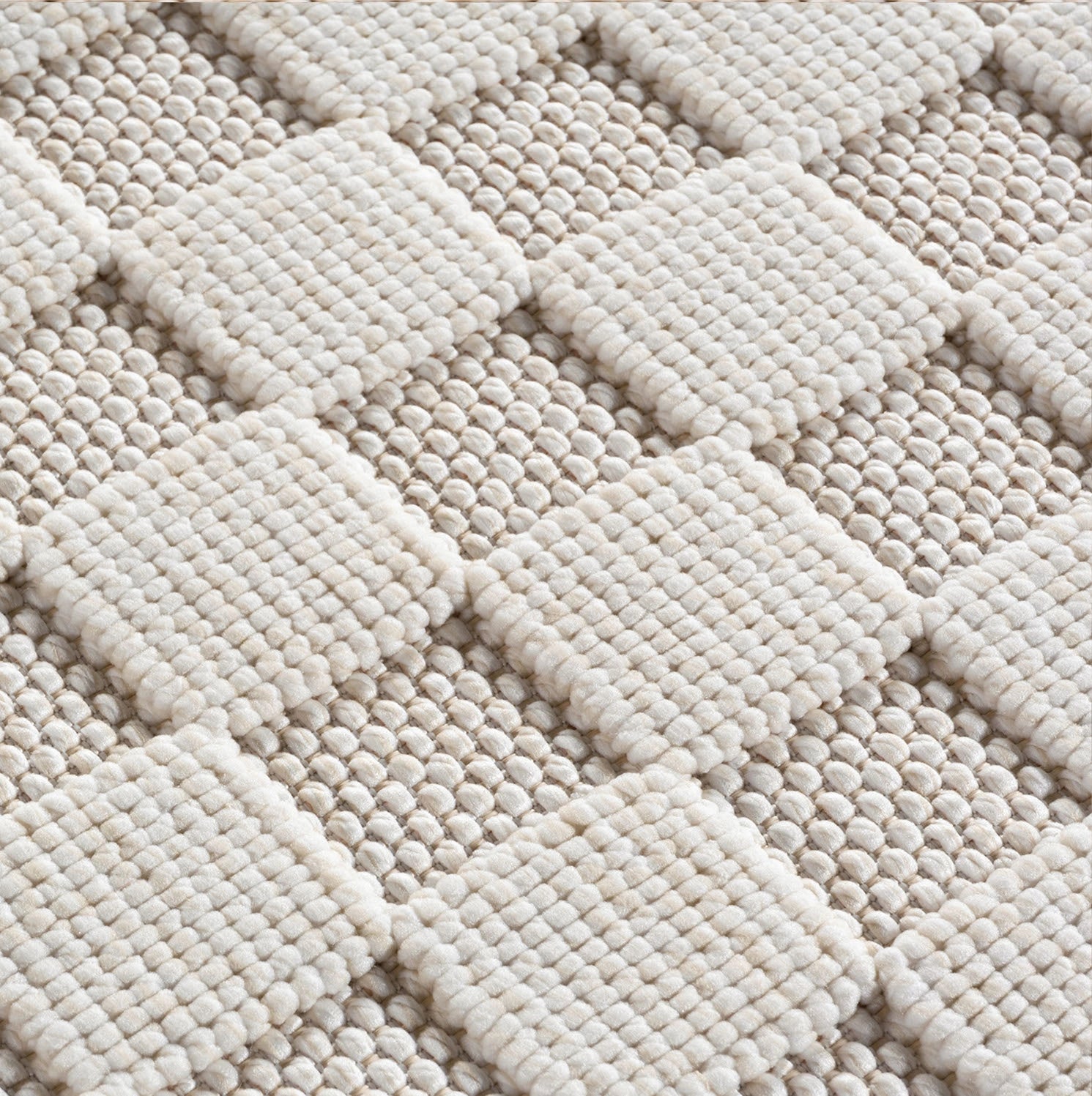 HELIX2203CREAM-R 04 Swatch — Rond Modern Vloerkleed - Helix Gevlochten Crème