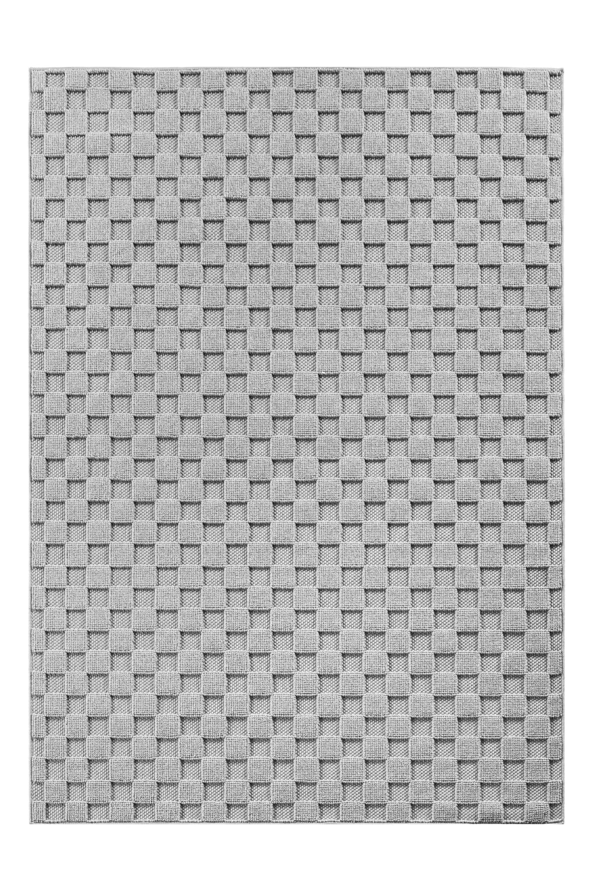HELIX2203SILVER 01 Front — Modern Vloerkleed - Helix Gevlochten Zilver