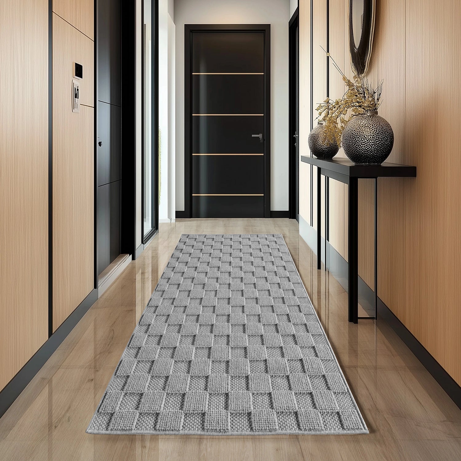 HELIX2203SILVER 03 Läufer — Modern Vloerkleed - Helix Gevlochten Zilver