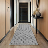 HELIX2203SILVER 03 Läufer — Modern Vloerkleed - Helix Gevlochten Zilver
