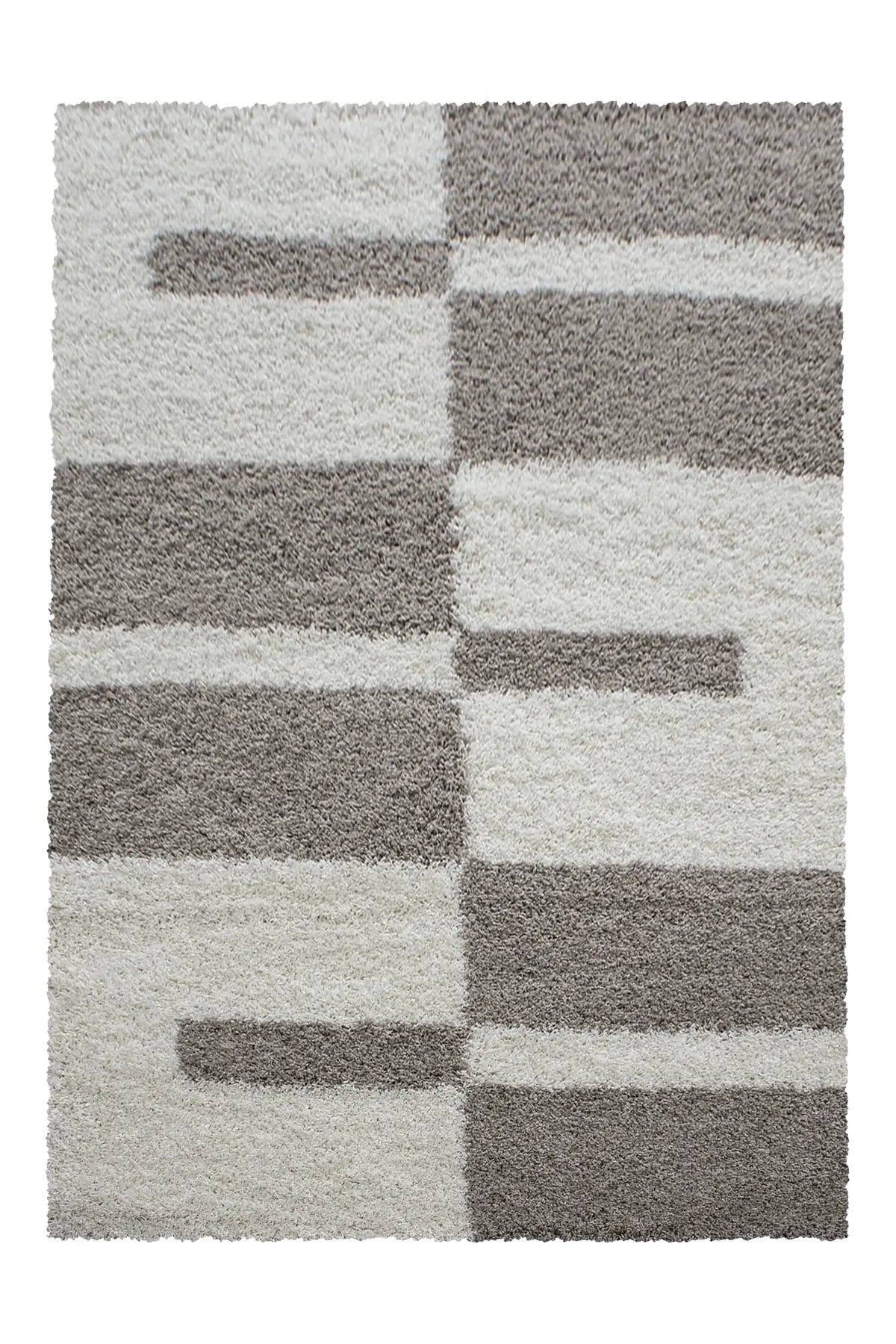 Hoogpolig Vloerkleed - Shaggy Gala Geometrisch Beige