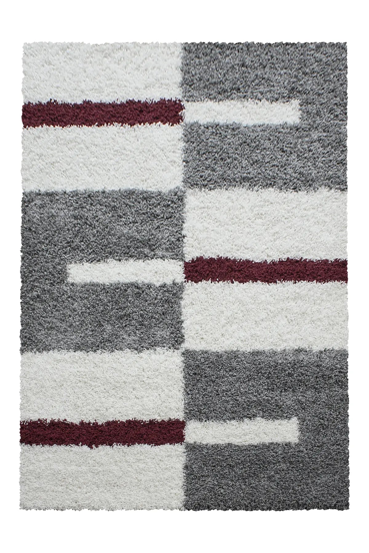 Hoogpolig Vloerkleed - Shaggy Gala Geometrisch Rood