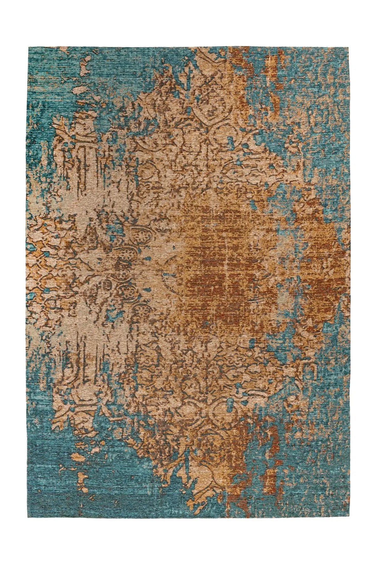 Vintage Vloerkleed - Primavera Ornamenteel Zand/Blauw