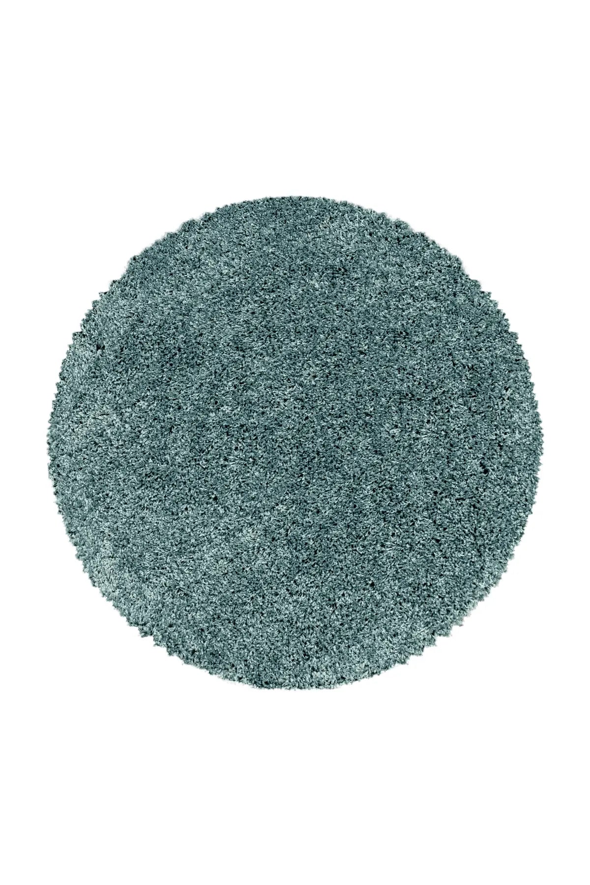 Rond Hoogpolig Vloerkleed - Shaggy Sydney Uni Aquablauw