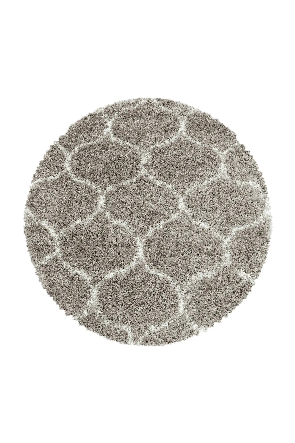 Rond Berber Vloerkleed - Shaggy Salsa Vierpassen Beige