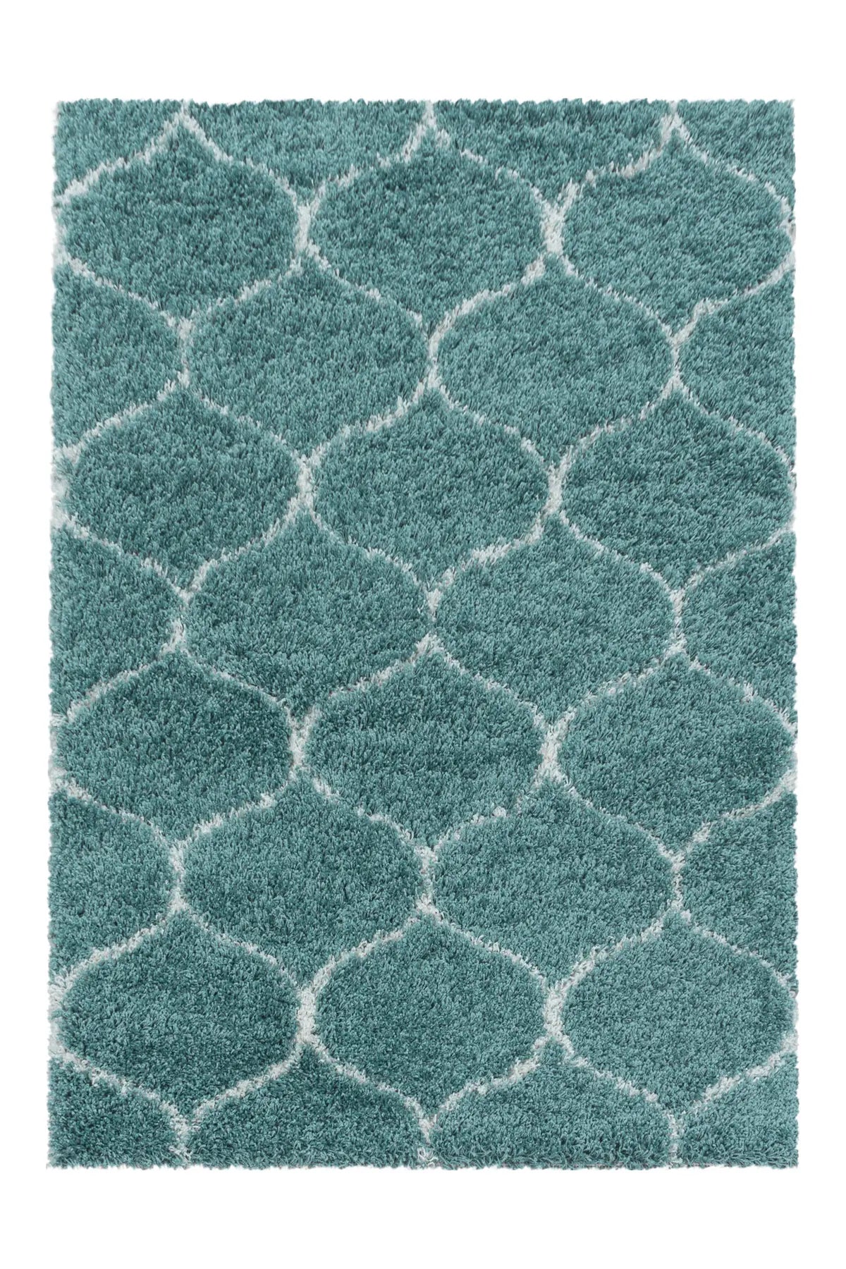 Berber Vloerkleed - Shaggy Salsa Vierpassen Blauw