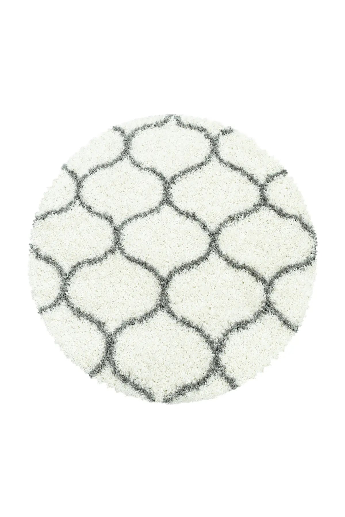 Rond Berber Vloerkleed - Shaggy Salsa Vierpassen Crème