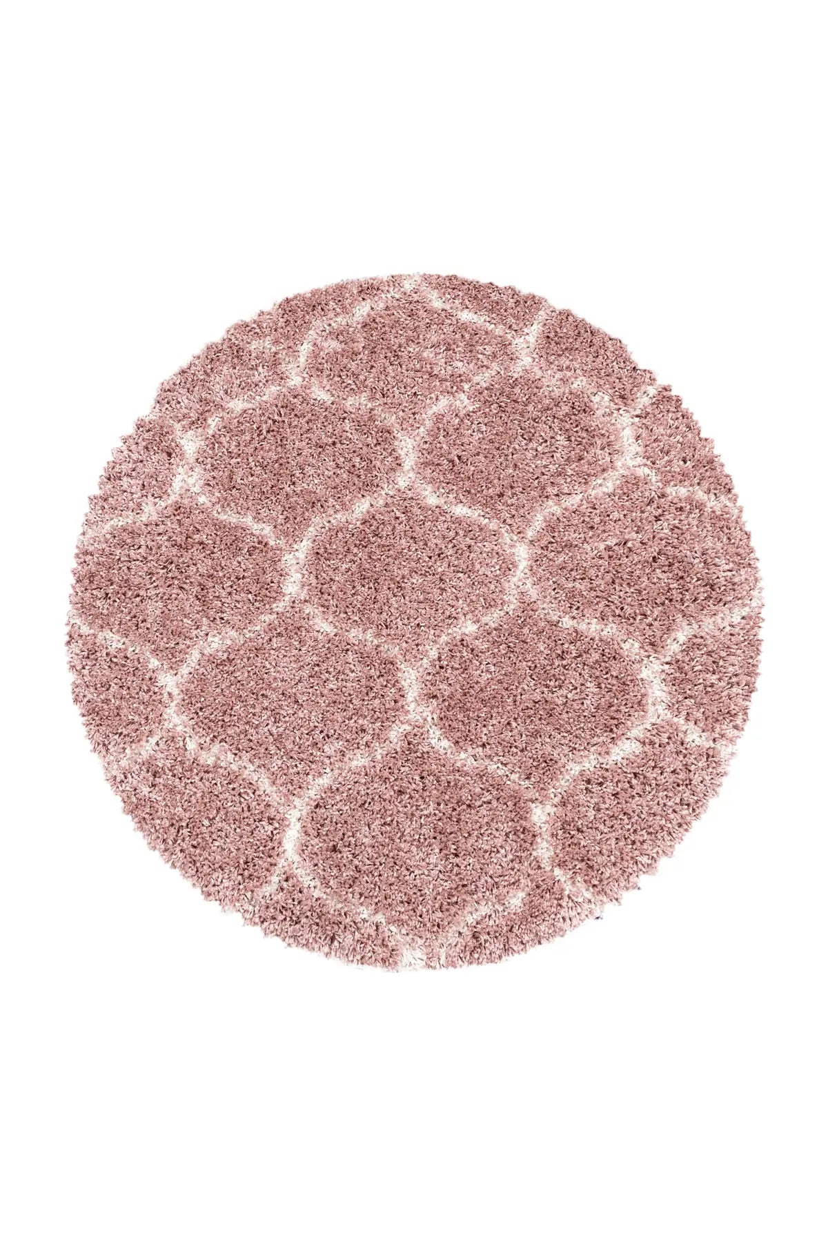 Rond Berber Vloerkleed - Shaggy Salsa Vierpassen Rosé