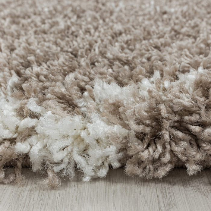 Rond Shaggy Vloerkleed - Alvor Beige