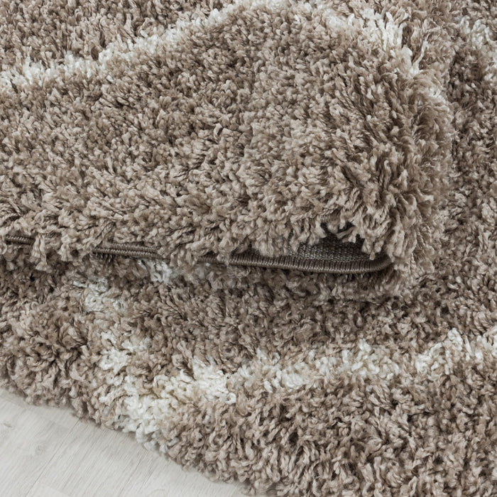 Rond Shaggy Vloerkleed - Alvor Beige