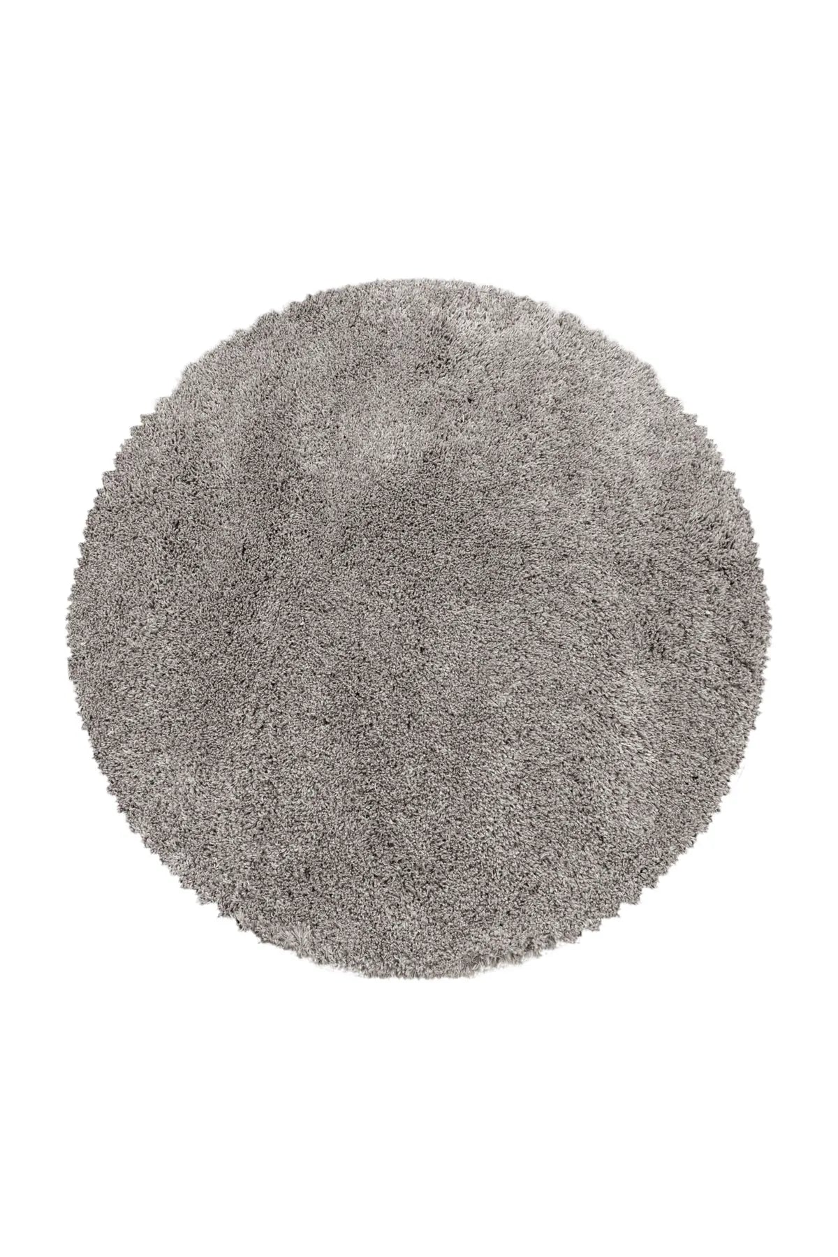 Rond Hoogpolig Vloerkleed - Shaggy Fluffy Uni Beige