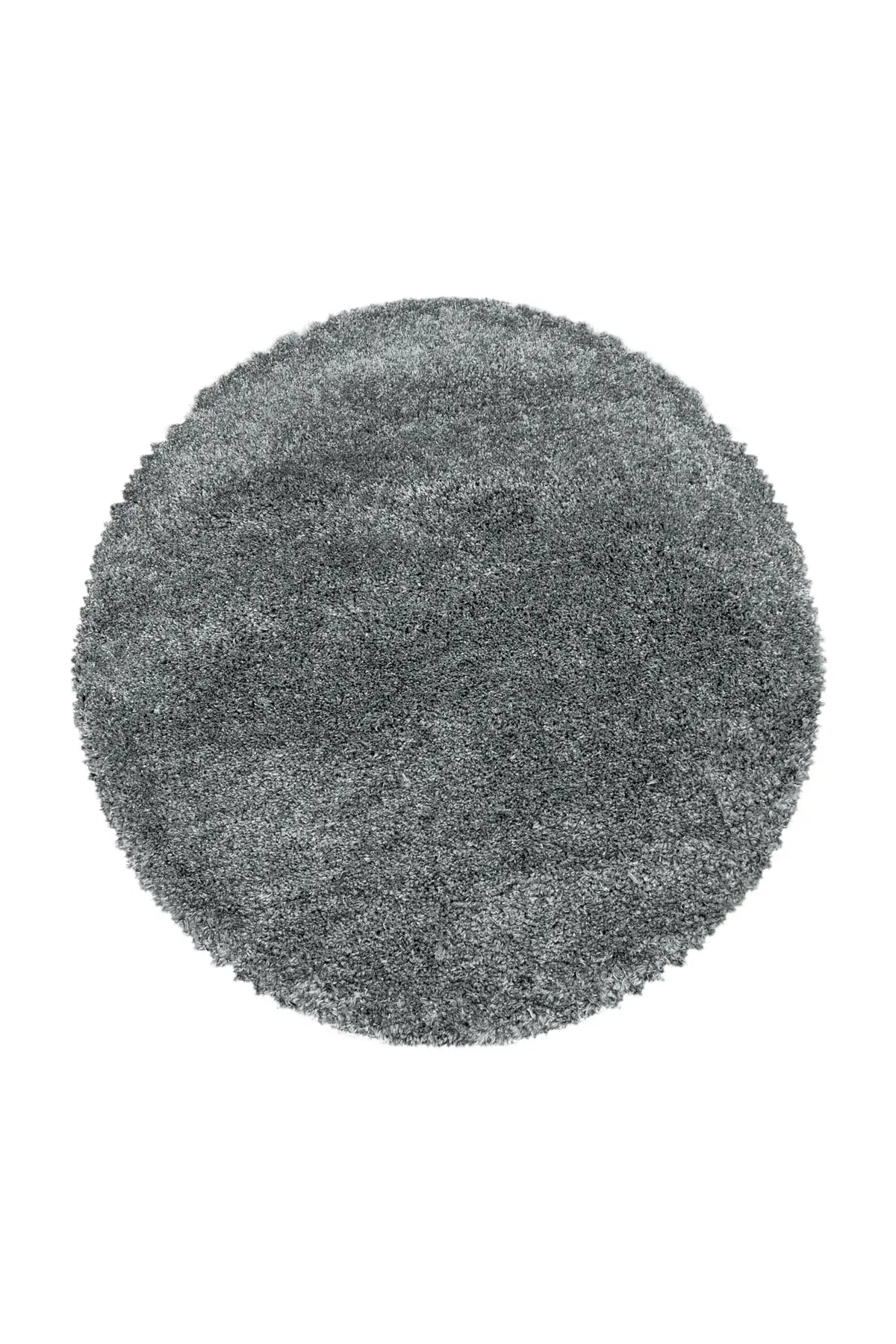 Rond Hoogpolig Vloerkleed - Shaggy Fluffy Uni Lichtgrijs