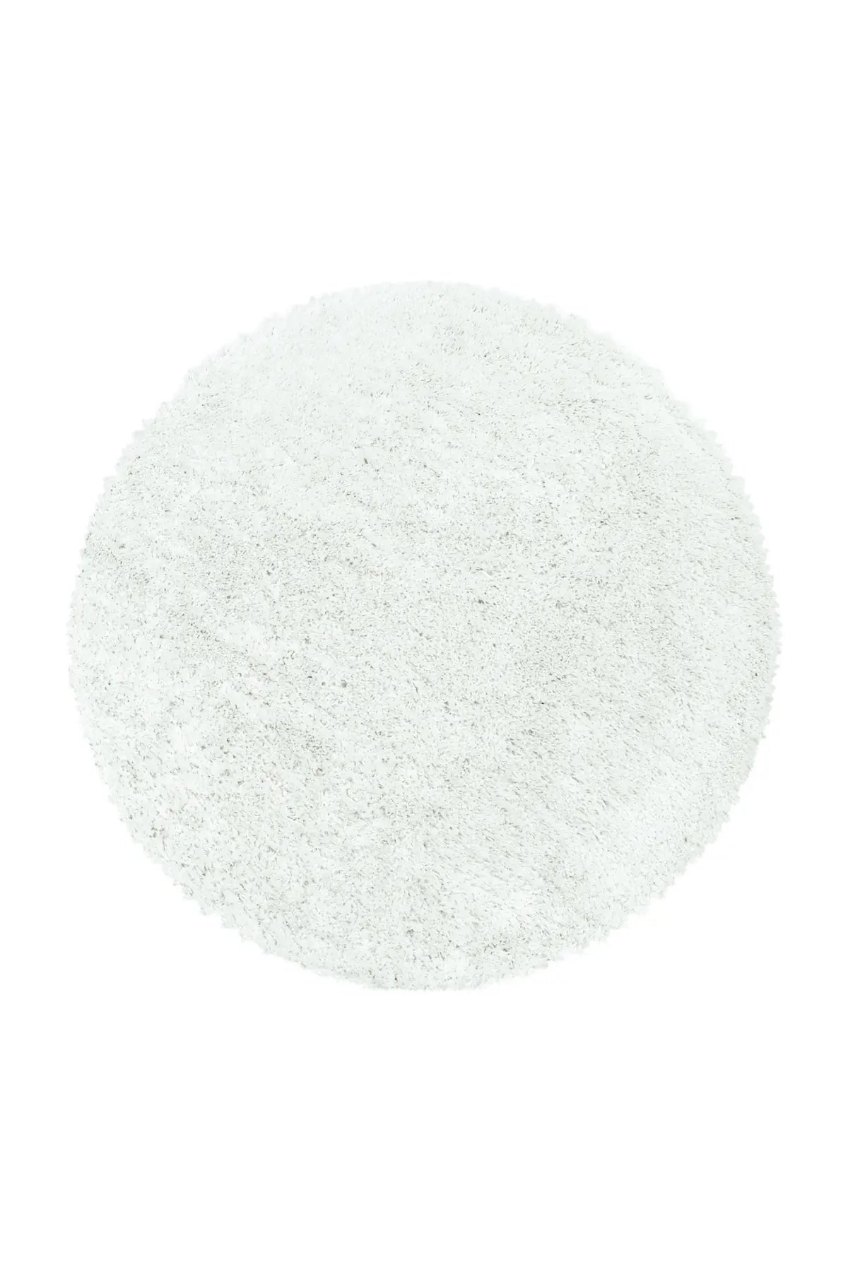 Rond Hoogpolig Vloerkleed - Shaggy Fluffy Uni Wit