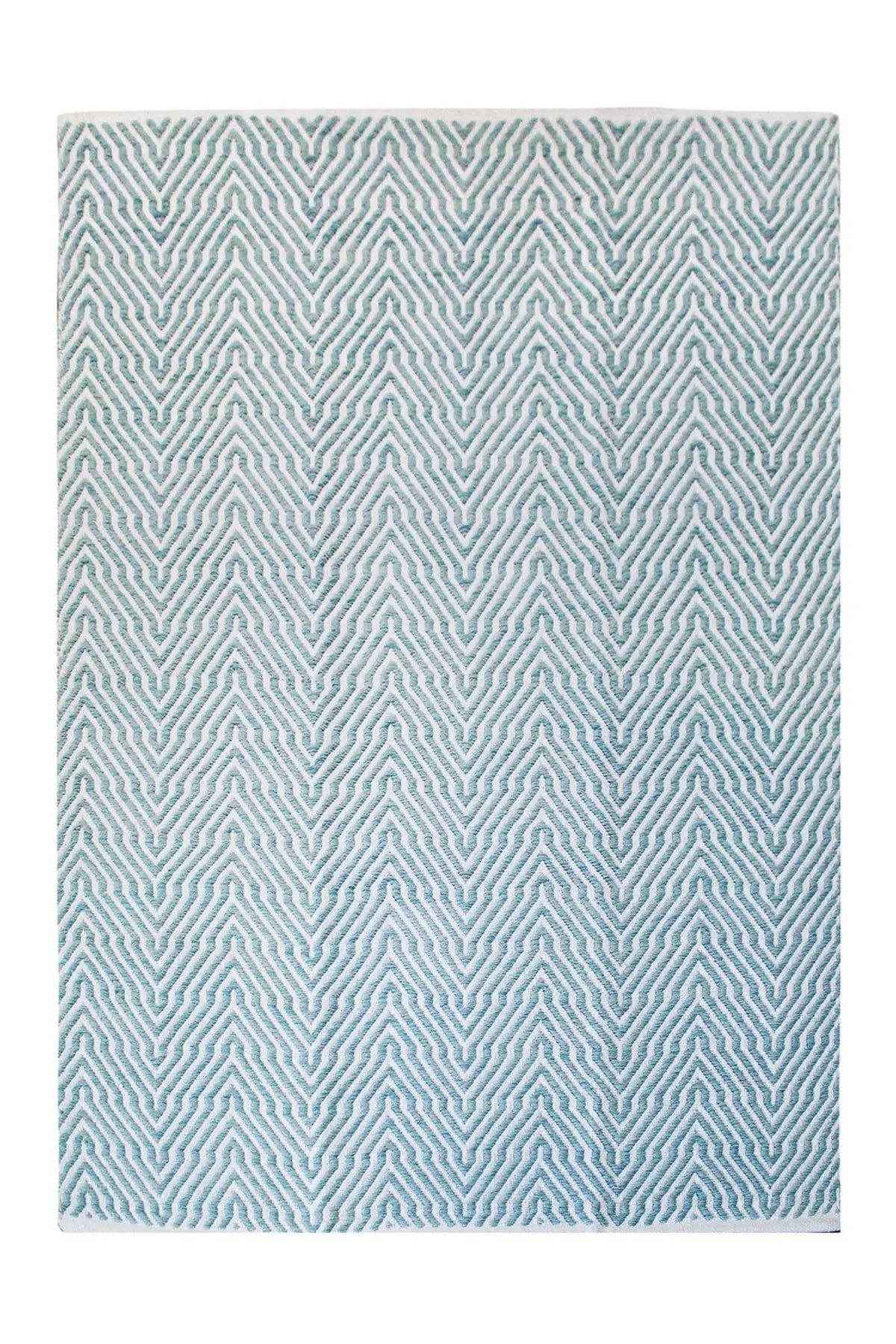 Laagpolig Vloerkleed - Aperitif Zigzag Turquoise