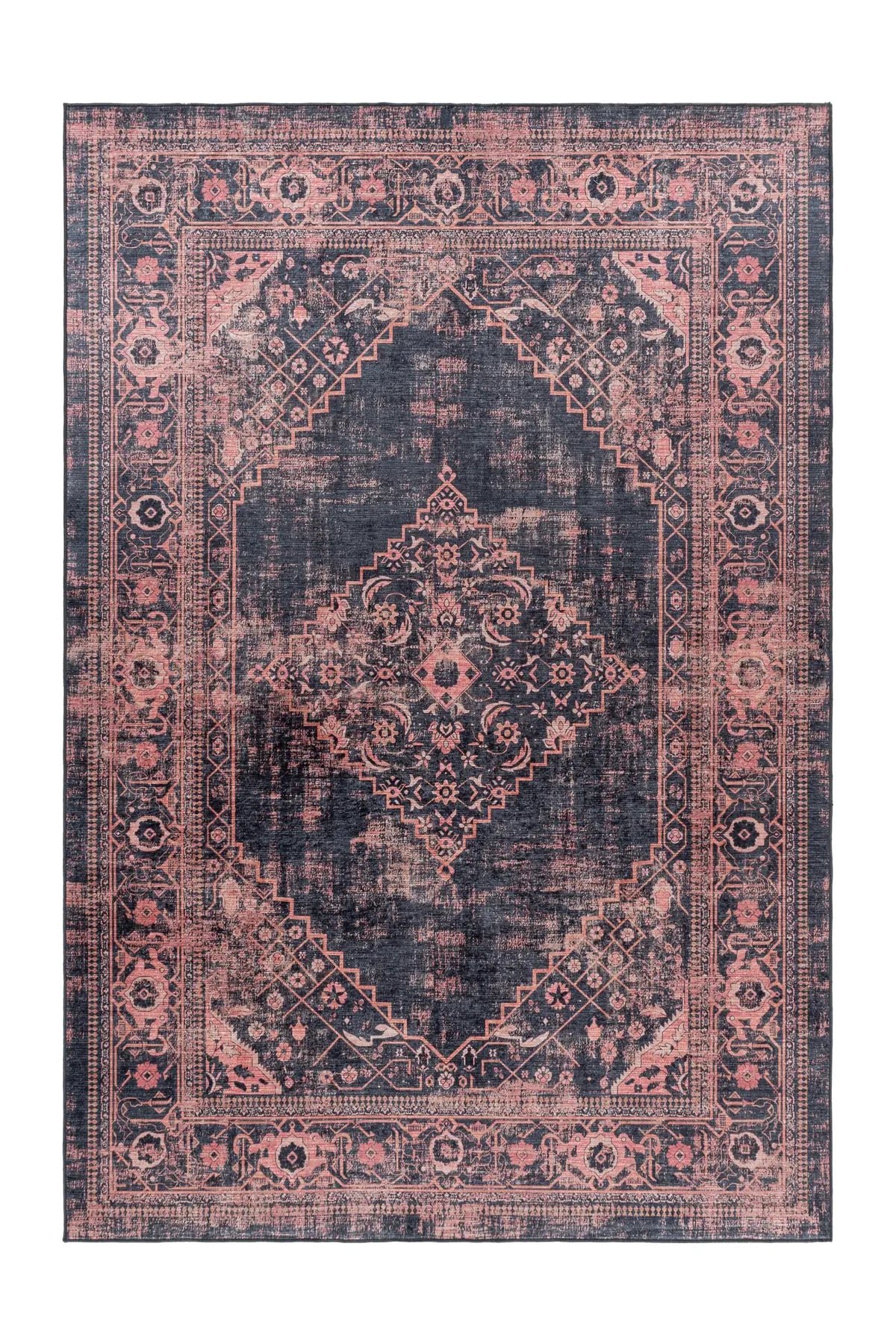 Wasbaar Vloerkleed - Fiesta Medaillon Rood