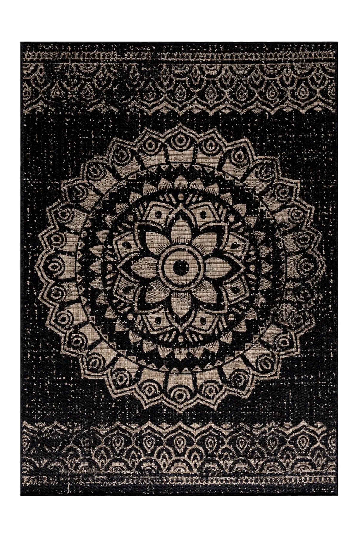 Buitenkleed - Sunny Mandala Zwart