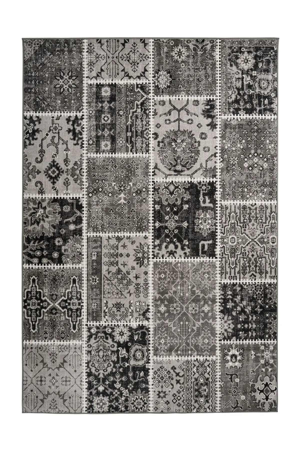 Vintage Vloerkleed - Ariya Patchwork Grijs