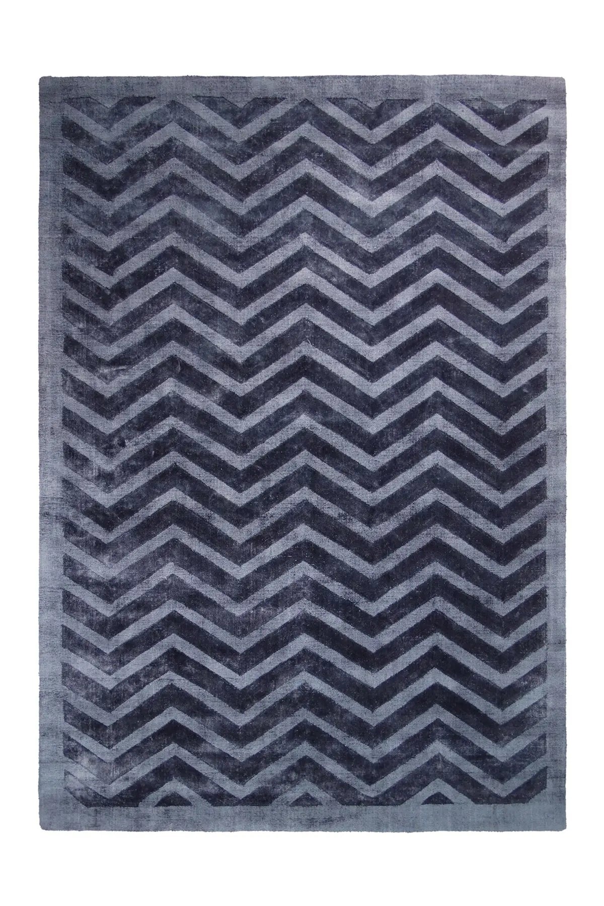 Retro Vloerkleed - Luxury Zigzag Marineblauw