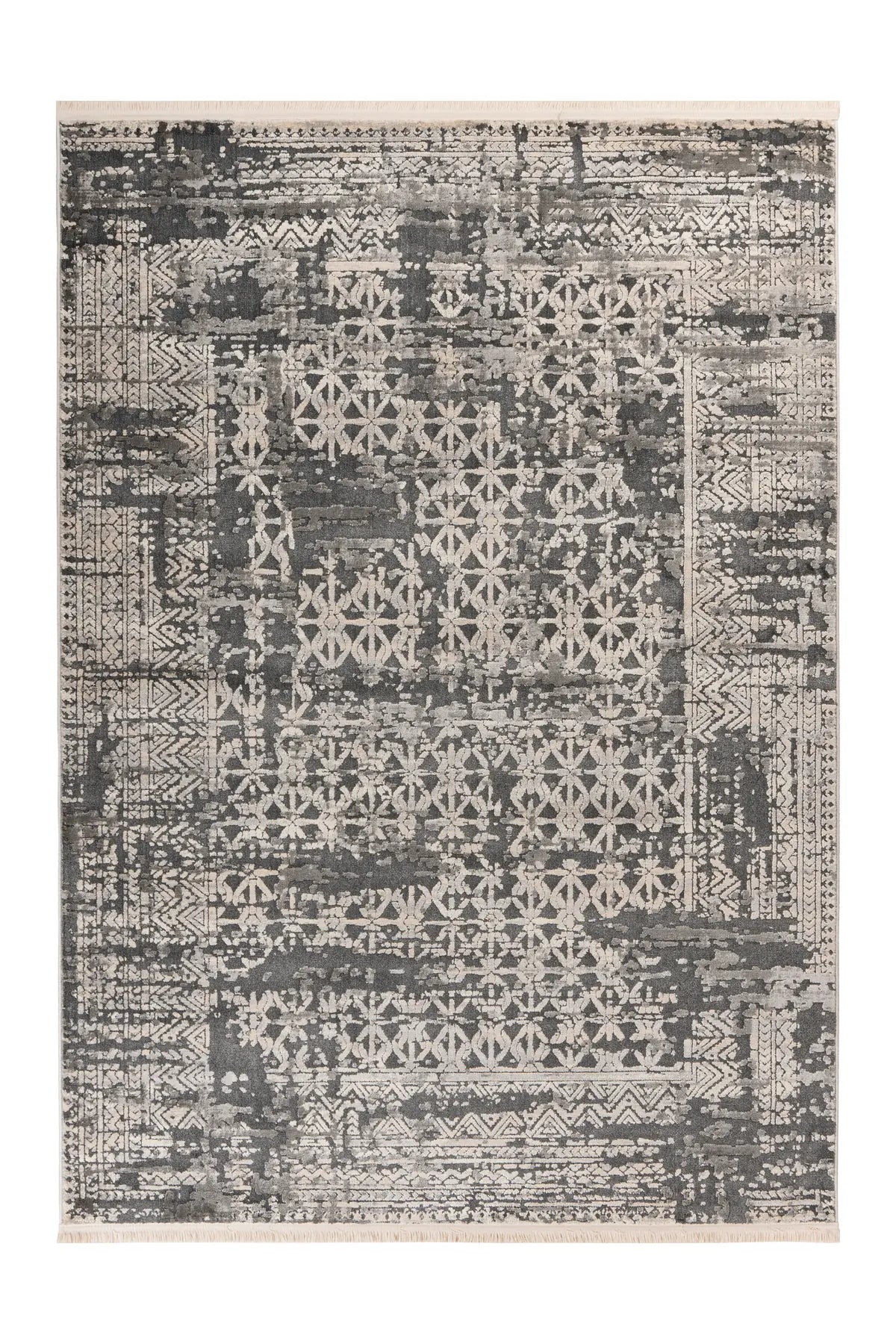 Vintage Vloerkleed - Adela Geometrisch Grijs