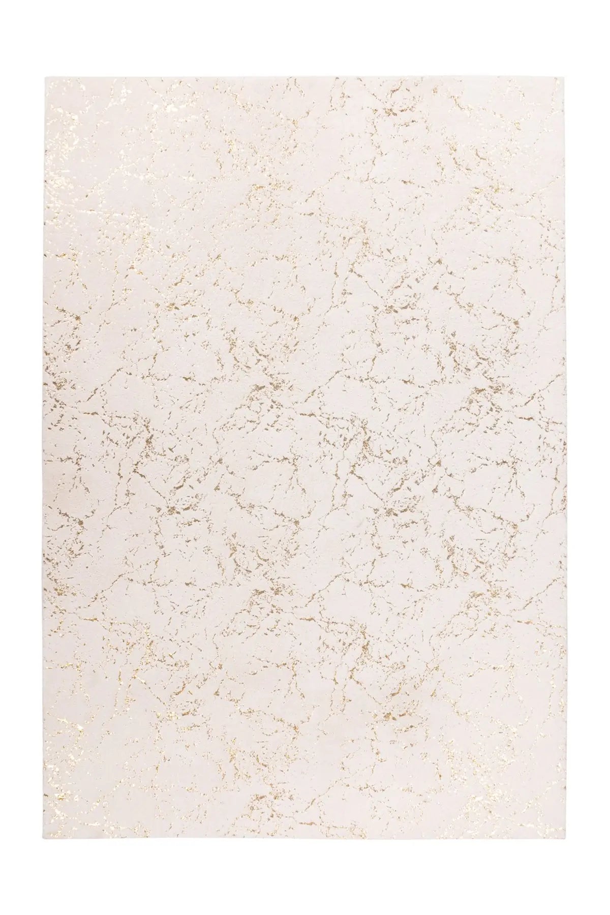 Hoogpolig Vloerkleed - Bijou Marmer Crème/Goud