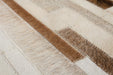 Leren Vloerkleed – Lavish Stroken Crème