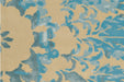 Wollen Vloerkleed - Satin Ornamenteel Crème/Turquoise