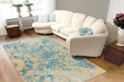 Wollen Vloerkleed – Satin Ornamenteel Crème/Turquoise