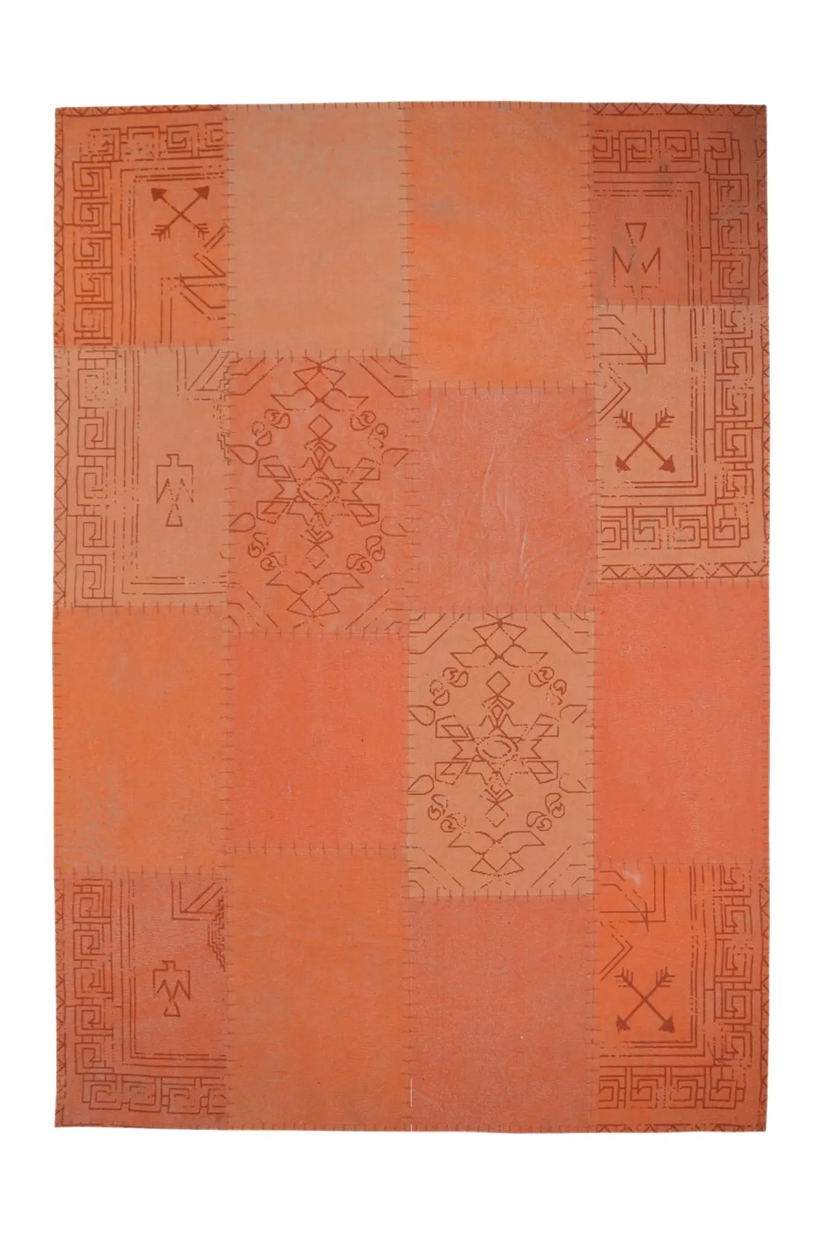 Retro Vloerkleed - Lyrical Patchwork Oranje/Multi