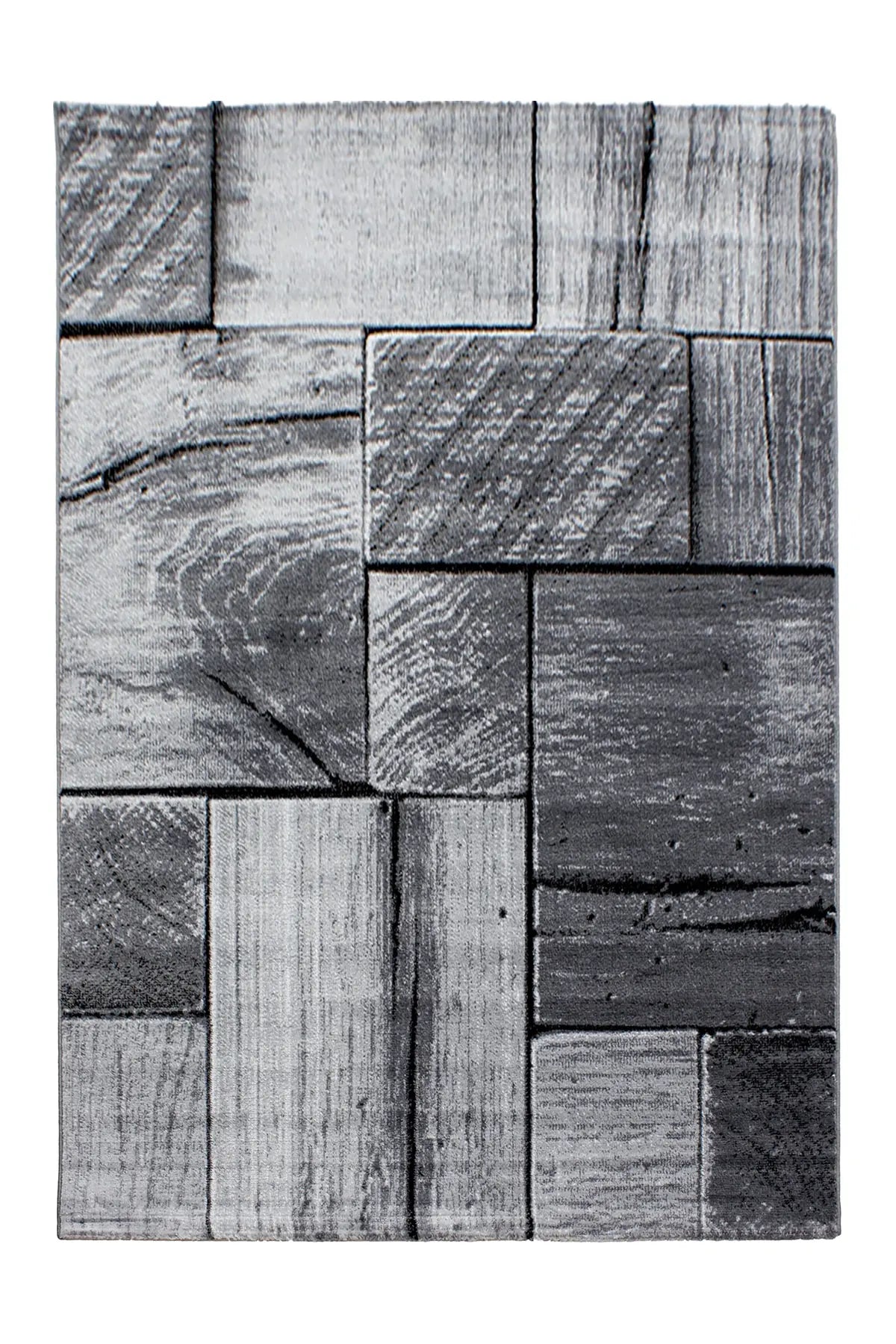 Modern Vloerkleed - Parma Hout Zwart