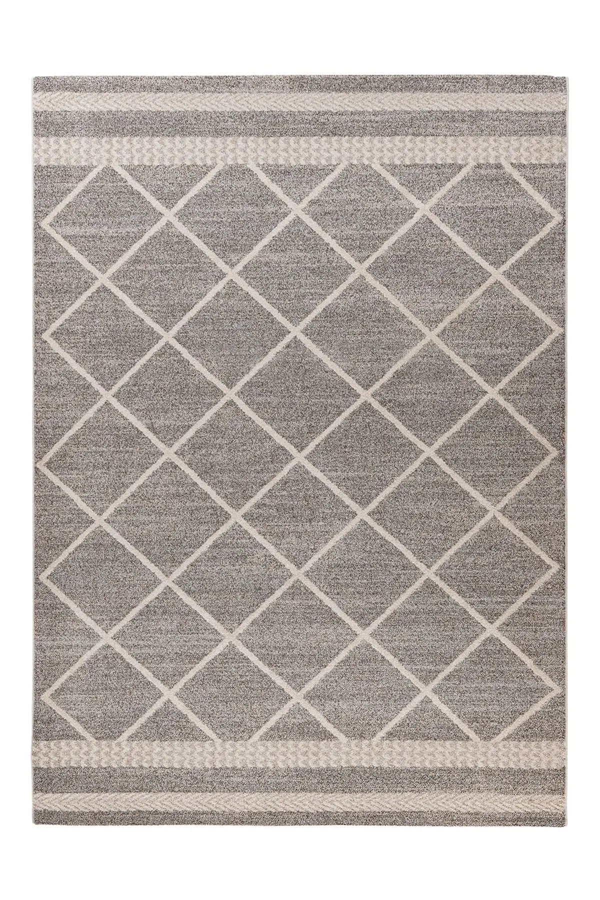 Scandinavisch Vloerkleed - Rhombus Ruiten Bruin/Beige