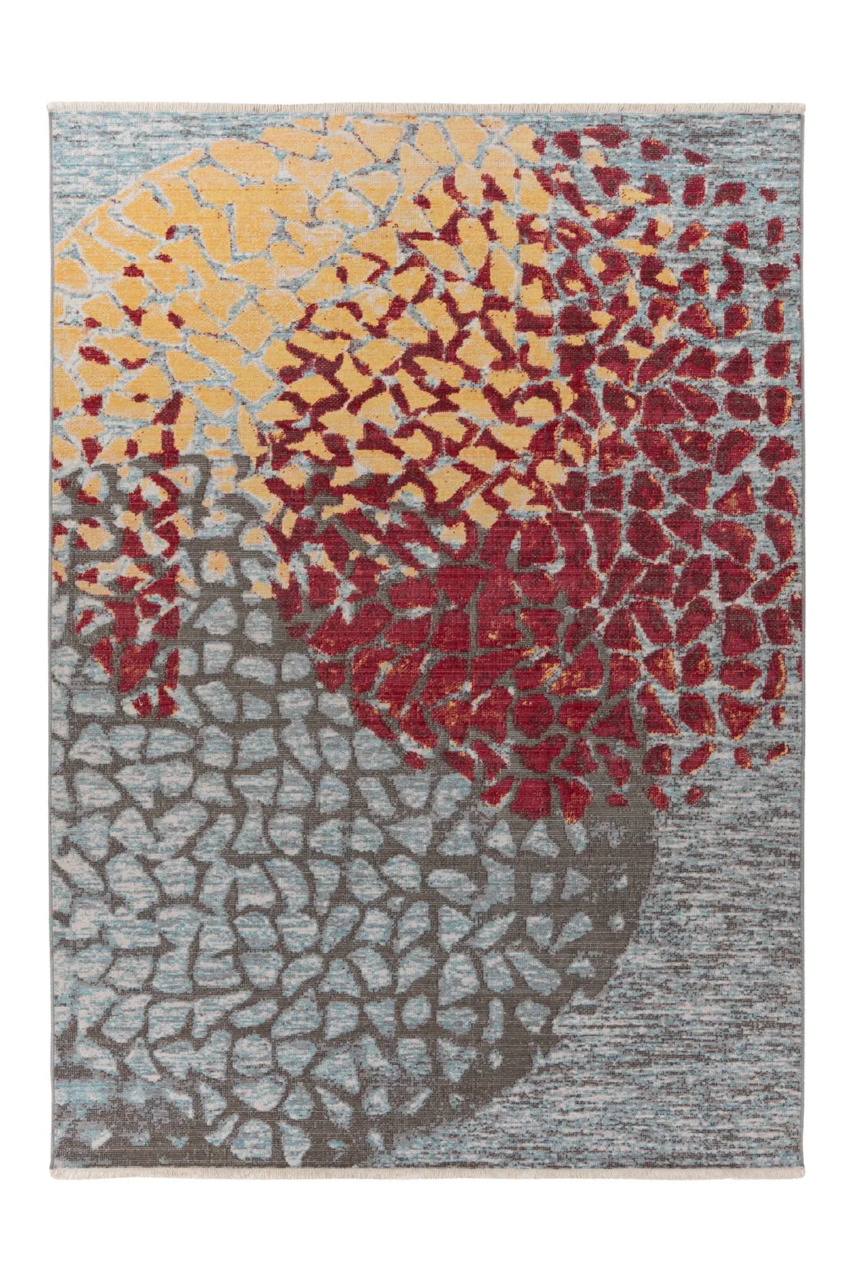 Laagpolig Vloerkleed - Milan Abstract Multi/Rood