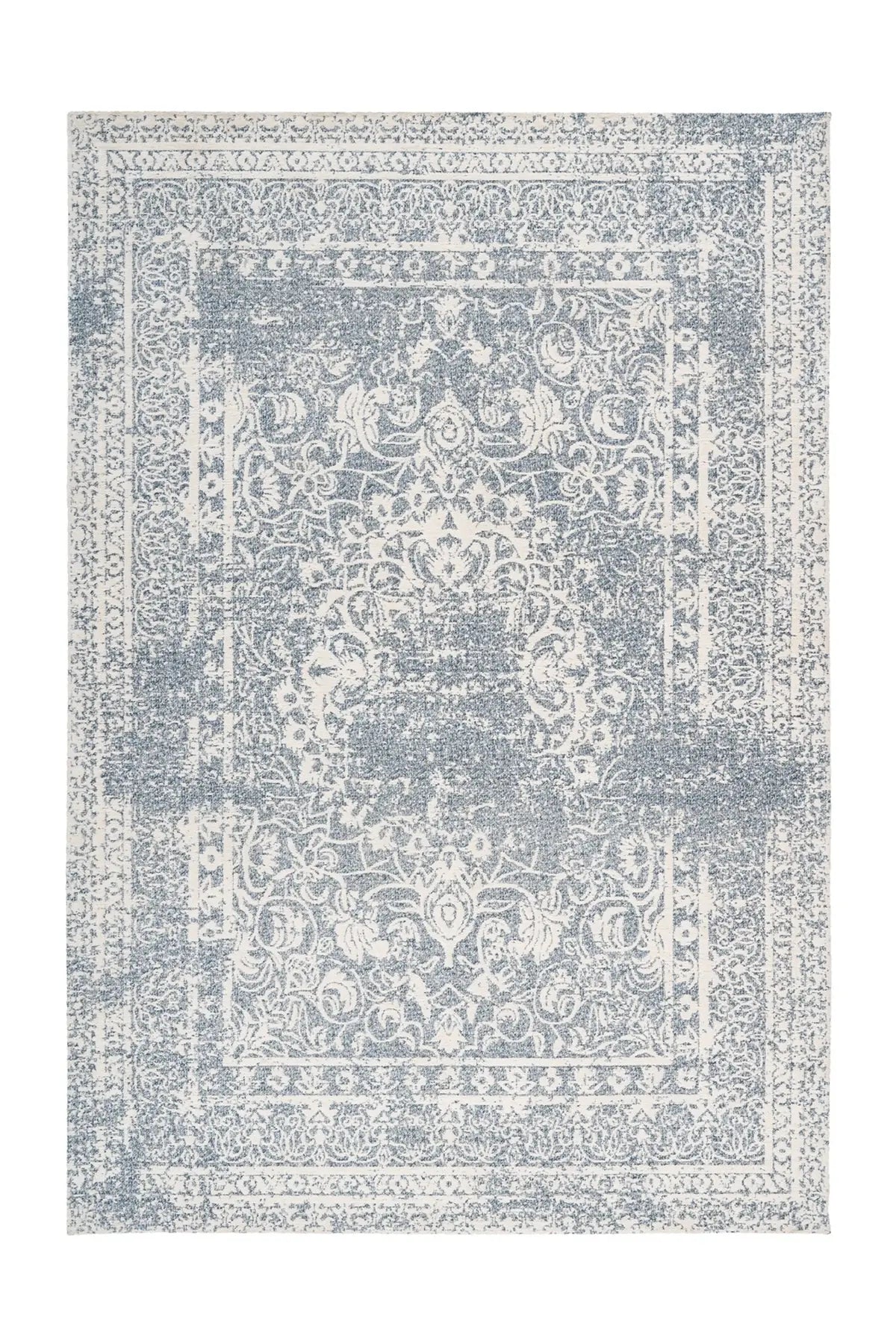 Vintage Vloerkleed - Iglesia Ornamenteel Crème/Blauw