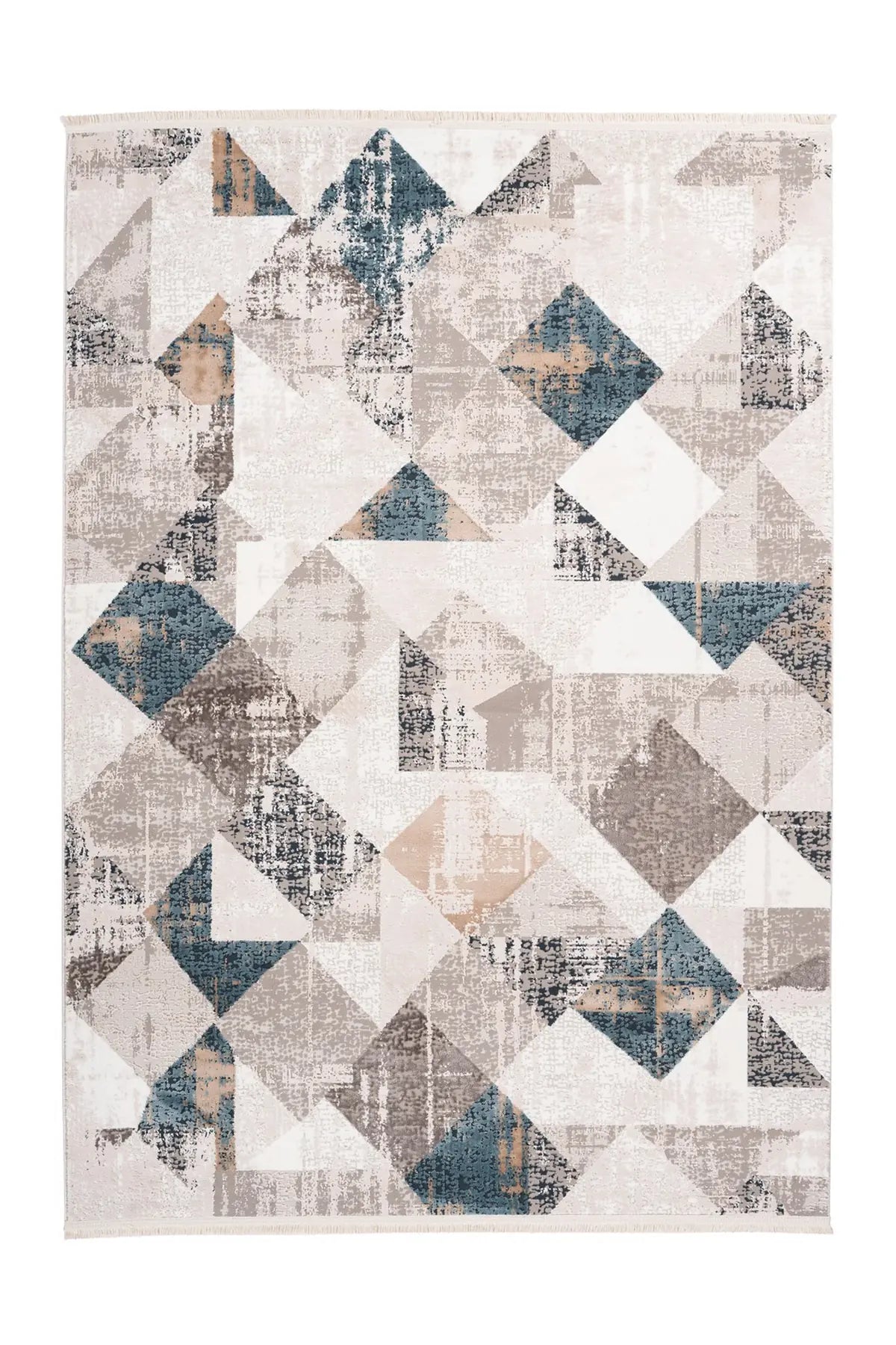 Modern Vloerkleed - Akropolis Geometrisch Grijs/Blauw