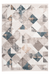 Vintage Vloerkleed – Akropolis Geometrisch Grijs / Blauw