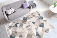 Vintage Vloerkleed – Akropolis Geometrisch Grijs / Blauw