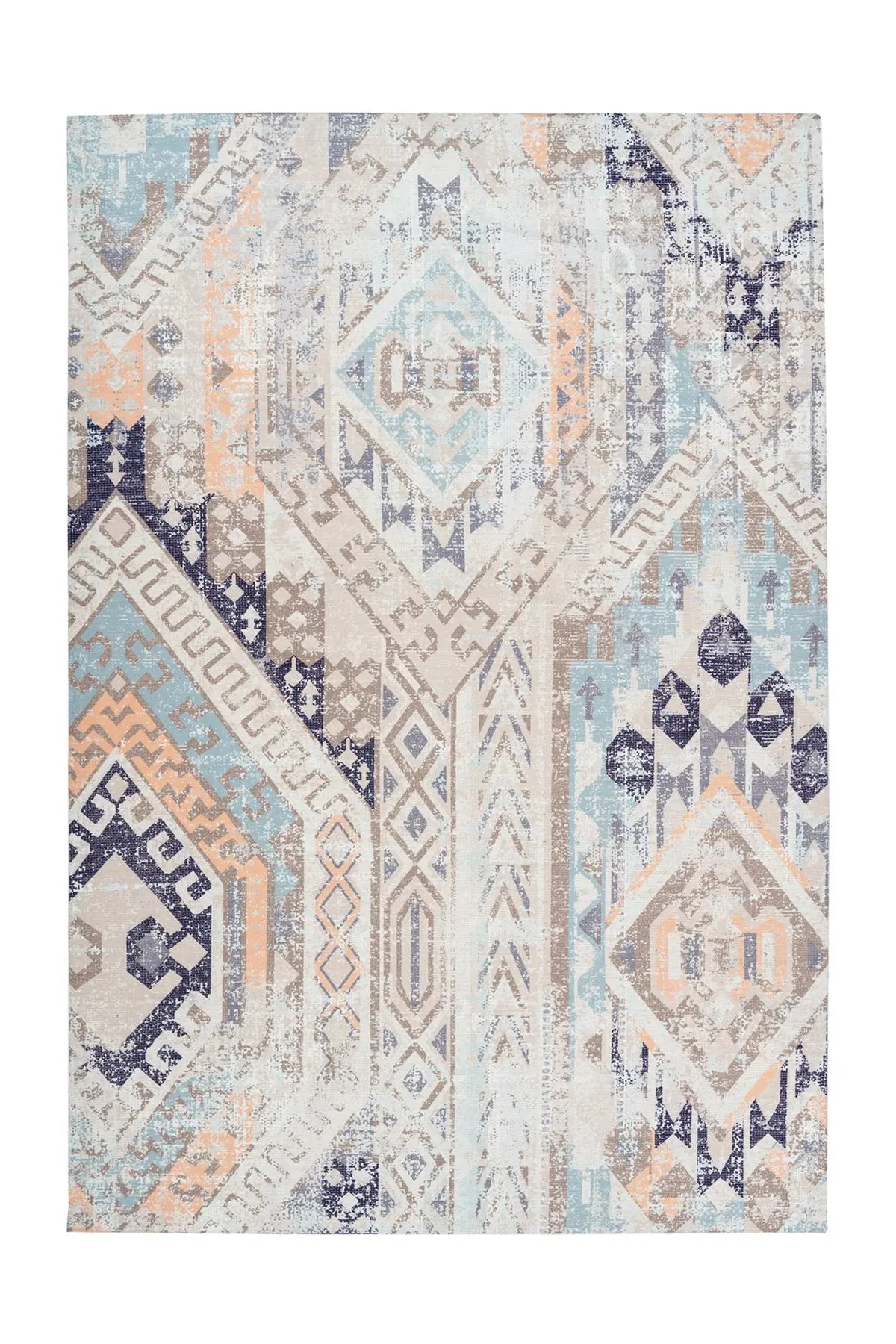 Bohemian Vloerkleed - Indiana Geometrisch Multi/Blauw
