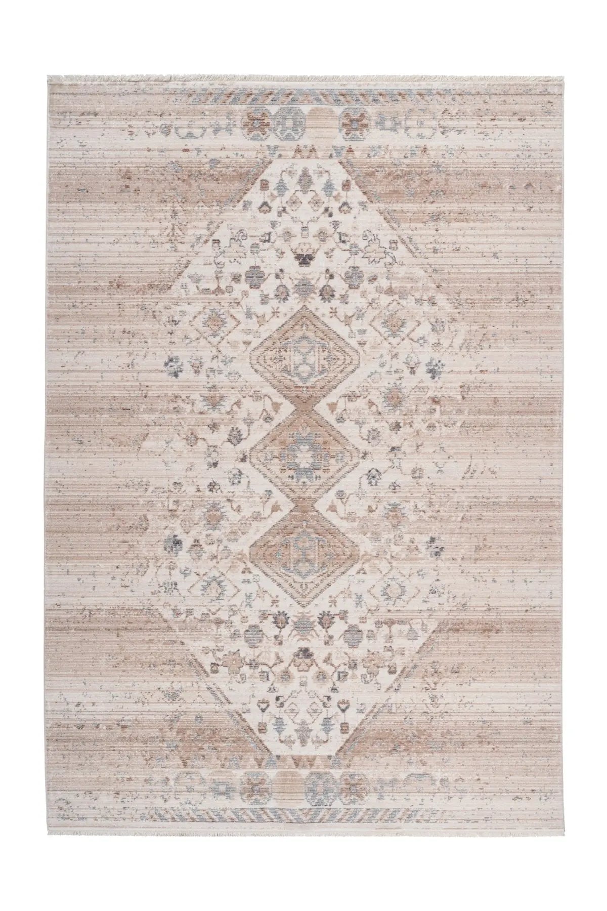 Laagpolig Vloerkleed - Baroque Medaillon Beige