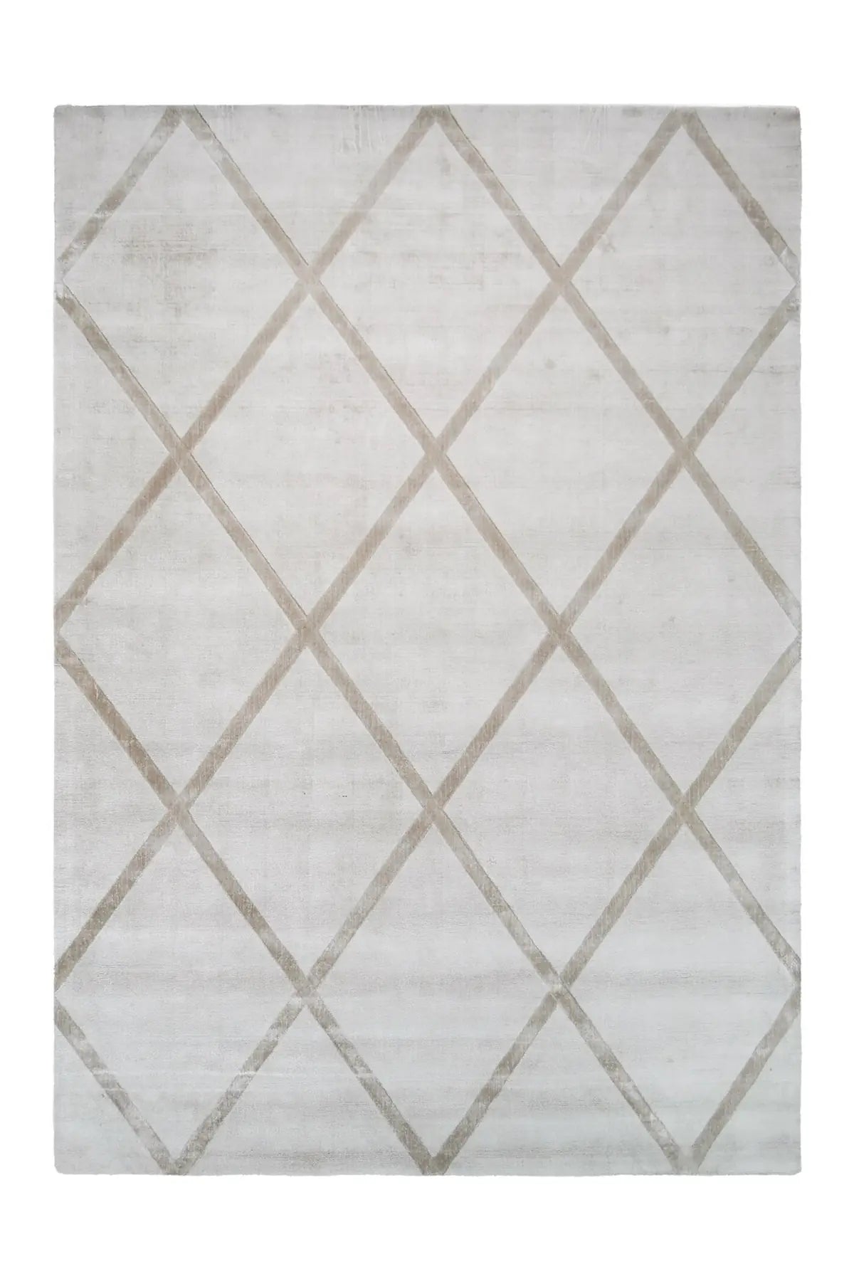 Laagpolig Vloerkleed - Luxury Ruiten Crème/Taupe