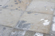 Leren Vloerkleed – Lavish Ruiten Grijs/Zilver