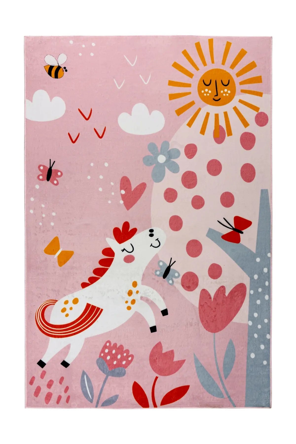 Kindervloerkleed – Wonder Paard Roze
